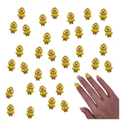ネイルパーツ アヒル 動物 14ｍｍ イエロー 50個 キャラクター 混色 3Ｄ 立体 ぷっくり 樹脂 カボション レジン デコパーツ ハンドメイド 手芸 パーツ BD3839