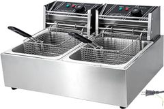 ○電気フライヤー 卓上 2槽式 20L (10L×2) 100V タイマー付き - メルカリ