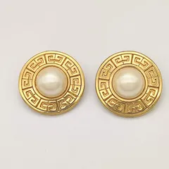 【美品】ジバンシー　GIVENCHY　パールロゴイヤリング　サークル　ゴールド　ヴィンテージ