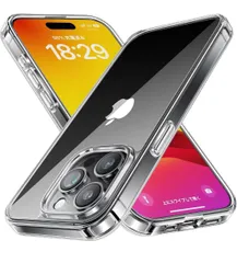 ★NIMASO ケース iPhone15Pro用 クリア ケース 黄変防止 耐衝撃 米軍MIL規格 SGS認証 PC背面 傷つけ防止 バンパー ワイヤレス充電対応 ストラップホール付き アイフォン15プロ対応 スマホケース（氷星シリーズ） NSC23H747