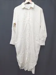 ◇ Θ KOBE LETTUCE コウベレタス リネン混 長袖 膝下丈 シャツ ワンピース サイズLS ベージュ レディース E  【1505290025515】