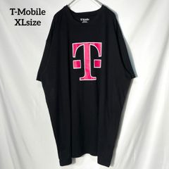 【T-Mobile】アメリカ 企業ロゴ 携帯電話 Tモバイル プリントロゴ　オーバーサイズ　半袖Tシャツ　クロ　ピンク　XL US古着
