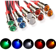 【新着商品】LED （5 12-24V AC/DC インジケータ6mm パイロットライトシグナル 色） 防水インジケータライト 10個 Gebildet