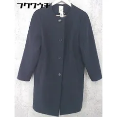 ■ CIAOPANIC チャオパニック 長袖 ノーカラー コート サイズF ネイビー レディース  【中古】 【1002802144592】