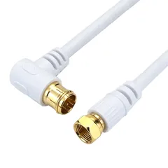【大安売り】ホーリック アンテナケーブル テレビ用S-4C-FB同軸 2m 【4K8K放送(3224MHz)/BS/CS/地デジ/CATV 対応】 ホワイト L字差込式/ネジ式コネクタ HAT20-920LS