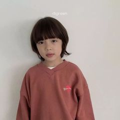 ＜韓国子ども服＞【digreen】v mtm （ハート刺繍トレーナー）Sサイズ/90cm