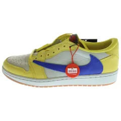 NIKE (ナイキ) ×TRAVIS SCOTT WMNS AIR JORDAN 1 RETRO LOW OG Canary ウィメンズ エアジョーダン1 カナリー ローカットスニーカー US10/27.0cm DZ4137-700