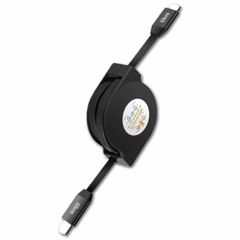 Libra PD対応 巻取り式 USB Type-Cケーブル 0.9m 60W ブラック 充電・データ転送対応 LBR-RPDC60