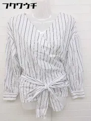 ◇ ◎ URBAN RESEARCH DOORS ストライプ 長袖 カシュクール カットソー サイズO ホワイト レディース 【中古】 【1105180002246】