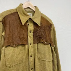 70's ウールリッチ ハンティング ウールシャツ XL ベージュ×ブラウン