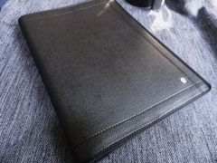 A4サイズ【キャンパスノートカバー】２冊用■Wステッチ■合皮サニー■ブラック