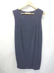 ◇ ⊂ Titilate Valet ラメ 膝丈 ノースリーブ ワンピース サイズ表記なし ネイビー ブルー レディース E  【1506250006360】