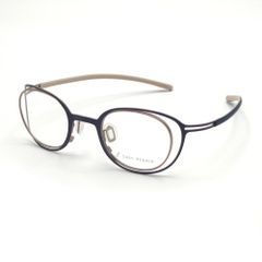 【小ぶりで丸みの強い愛らしい印象レンズシェイプのヒンジレスフレーム】spec espace（スペックエスパス）　ES-2461　Col.03（deep blue / gold）