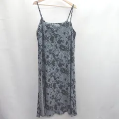 ◇ Θ DAZY デイジー コーデュロイ系 パターン模様 ロング ワンピース サイズXL グレー ブラック レディース E  【1412090008177】