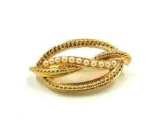 ■新品同様■ NINA RICCI ニナリッチ パール ピンブローチ ピンバッジ アクセサリー レディース ゴールド系 DI0554