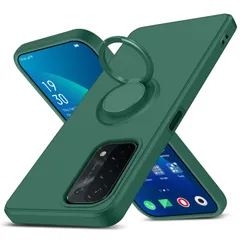 【数量限定】一体型 TPU 防水 車載ホルダー 軽量 360°回転 ストラップホール 薄型 黄変防止 レンズ保護 四隅衝撃吸収 シリコン おしゃれ 滑り止め リング フィット感 ケース オッポa54 用 用 5G 液状シリコンカバー A54 ダークグリーン O