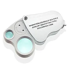 30倍 60倍 ジュエリールーペ 拡大鏡 LEDライト付 ポケット ルーペ 宝石鑑定 花 昆虫観察[定形外郵便、送料無料]