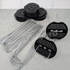 Uピン杭 黒丸付 2.2mm 30本セット 15cm 2.2ミリ 防草シート 固定ピン 除草シート 押さえ 人工芝 DIY 園芸 ガーデン 農用シート押さえ