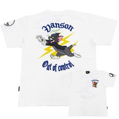 トム & ジェリー バンソン 半袖Tシャツ VANSON カスタムデザイン Out of Control 刺繍Tシャツ TJV-2512 ホワイト 新品