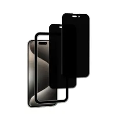 【2枚セットのぞき見防止】 KPNS 日本素材製 アイフォン15プロ 覗き見防止 iPhone15 Pro 用 ガラスフィルム 強化ガラス カバー 保護フィルム ガイド枠付き 0