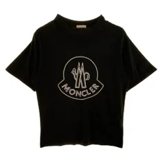 MONCLER モンクレール 23SS I10938C00014 MAGLIA MANICHE CORTE ロゴ 刺繍 半袖 Tシャツ ブラック系 S【美品】【中古】