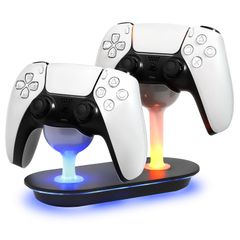 EGGSLINER GAMES PS5 コントローラー 充電スタンド 2台同時充電 DualSense 対応 急速チャージ LED指示ランプ プレステ5 周辺機器 ブラック