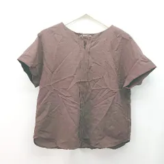 ◇ threequarter スリークウォーター 無地 シンプル 大人 半袖 カットソー 表記なし ブラウン レディース E  【1309250019343】