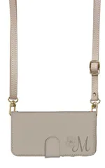 iPhone14Pro ケース 手帳型 アイフォン14 プロ スマホケース スマホショルダー レザー ストラップ イニシャル 英文字 花 ナチュラル おしゃれ 人気 調節可能 130cm  カラー01