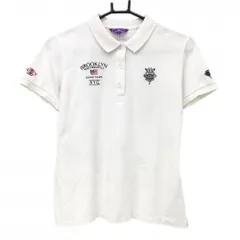 ビームスゴルフ 半袖ポロシャツ 白 ロゴ刺しゅう レディース L ゴルフウェア BEAMS GOLF