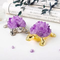 インテリア雑貨 インテリア インテリア小物 置物 亀の置物 アメジスト 天然石 スピリチュアル パワー パワーストーン リラックス