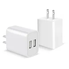 充電器 ACアダプター iPhone 急速充電器【PSE認証2個セット】 ACコンセント 急速チャージャー USB スマホ充電器 12W 2ポート 2.4A急速充電 同時充電 2ポートUSB電源アダプター iPhone、 iPad 、Android、Galax