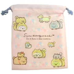 すみっコぐらし 巾着袋 ピンク