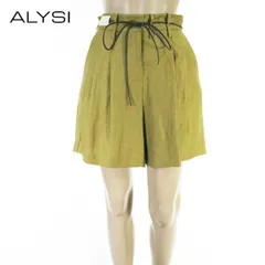 90%OFF 新品 アリジ ALYSI パンツ 42 EPT967 Mサイズ オリーブ レディース キュロットパンツ ショート丈パンツ リネン イタリア製