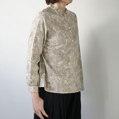 新品ネネットNe-netベージュ花柄フリンジラメジャガードフレアブラウス 