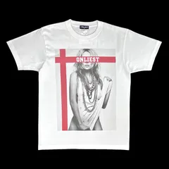 ONLIEST オンリエスト レジェンド スーパー モデル ケイト クロス ライン 目隠し Tシャツ グラフィック ストリート カルチャー ユニセックス タイト ワイド ビッグ フィット オーバー サイズ ホワイト 白 XS S M L XL