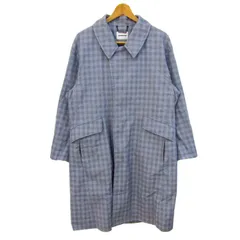 モンキータイム ステンカラーコート アウター チェック柄 ユナイテッドアローズ メンズ Sサイズ ブルー MONKEY TIME 【中古】