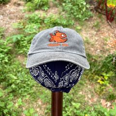 美品】ヴィンテージキャップ 蛙 カエル アートキャップ デニム生地 
