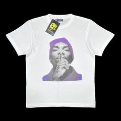 RARETE ラルテ スヌープドック HIPHOP ヒップホップ ギャングスタ ラッパー Shhhh! ハンド ジェスチャー ストリートデザイン Tシャツ 白 ホワイト XS S M L XL メンズ レディース ユニセックス ジャスト ビッグ オーバーサイズ