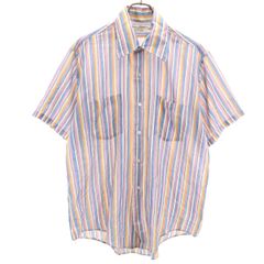 A19647 美品 ポールスミス シグネチャーストライプ半袖BDシャツ XL