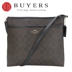 【中古】 コーチ ショルダーバッグ F58297 シグネチャー PVC レザー ダークブラウン ブラック ゴールド金具 斜め掛け レディース 女性 COACH