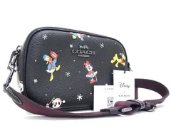 ■新品同様■ COACH コーチ CN027 ミニ ジェイミー ディズニーコラボ PVC×レザー クロスボディ ショルダーバッグ ブラック系 BL4057
