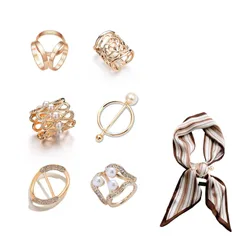 【特価セール】[Doyime] スカーフリング スカーフバックル （6種6個入） スカーフ留め レディース 人気 かわいい 滑らかシルククリップ ファッションエレガンススカーフリング 簡単アレンジ