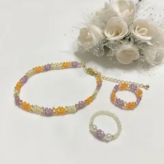 ブレスレット　リング　3点セット　ビーズアクセサリー　ハロウィン