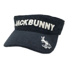 中古 ジャックバニー Jack Bunny!! サンバイザー フリー ネイビー 紺 パーリーゲイツ パイル レディース 美品