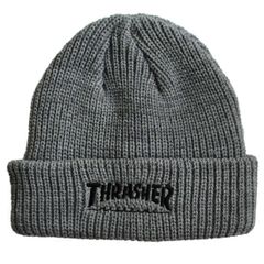 THRASHER スラッシャー MUG LOGO 刺繍 アクリル リブ編みショートビーニー ニット帽/ニットキャップ/帽子 メンズ レディース