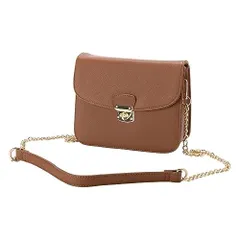 キャメル [クロスマーベリー ミニショルダーバッグ レディース 小さめ 斜めがけ チェーン スクエア 大人 カジュアル シンプル デザイン 肩掛け お出かけ ポシェット 合皮 上品 R07 キャメル