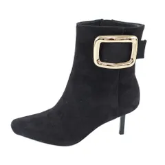【天白】【ROGER VIVIER】ロジェヴィヴィエ ショートブーツ 表記サイズ35 1/2 約22.5cm相当 ブラック ゴールド金具 ブーツ シューズ 靴【中古】のサムネイル