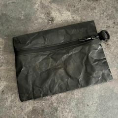 ポーチ2枚セット　小物入れ　タイベック　軽量　キャンプ　登山　ブラック