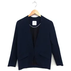 ユナイテッドトウキョウ UNITED TOKYO ノーカラージャケット アウター オープン 総裏地 コットン混 シンプル 1 紺 ネイビー /NT20のサムネイル
