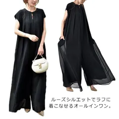 レディース オールインワン 送料無料 シフォン OL ノースリーブ ロンパース ジャンプスーツ 通勤#cjfj36493